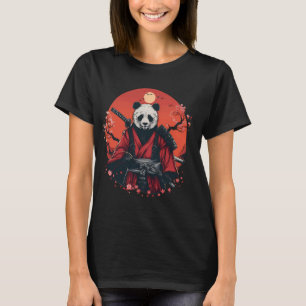 Samurai Panda Japanese Warrior Drawing Artwork Sak T-Shirt
