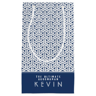 Samurai Pattern Personalized Groomsman Small Gift Bag