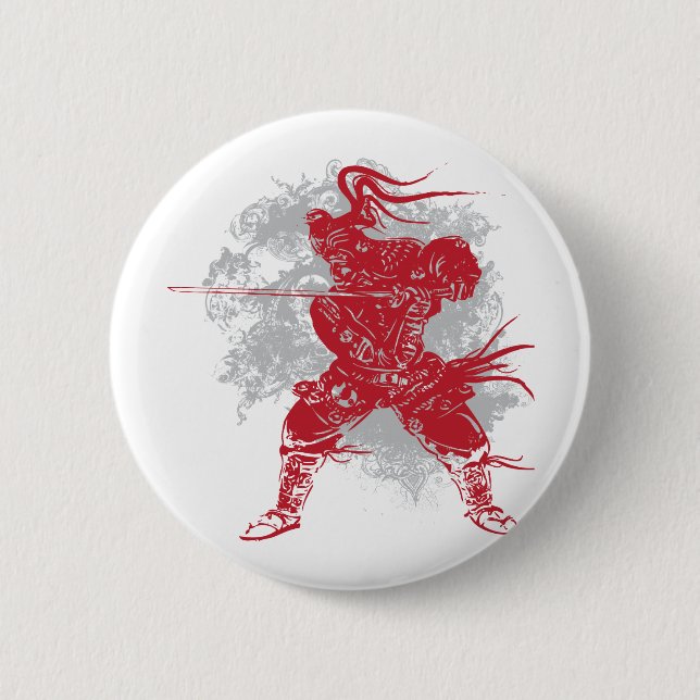 Samurai Pose 2 Inch Round Button (Front)