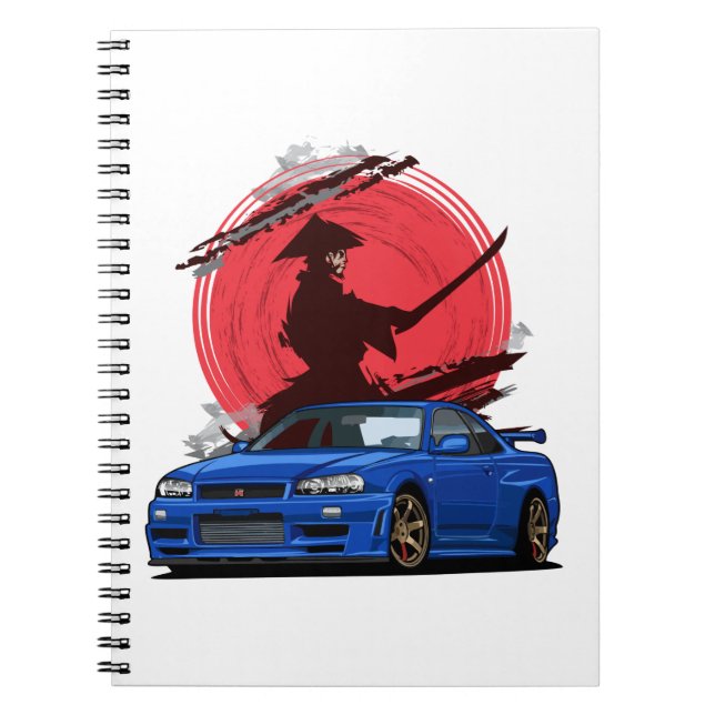 Samurai R34 Japanese Car Notebook (Front)