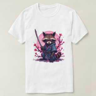 Samurai Raccoon Cherry Blossom – Japanese Sakura T-Shirt