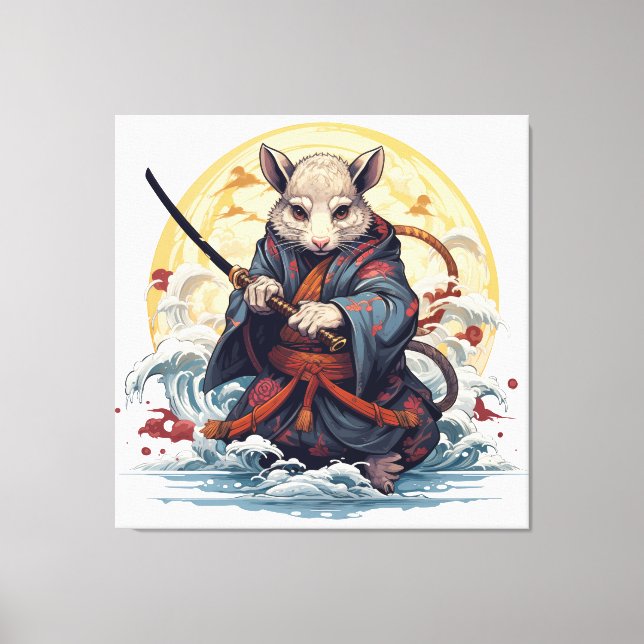 Samurai Rat  Canvas Print (Front)