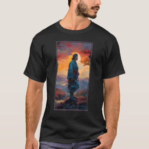Samurai Retro Japanese Warrior Print Art Japan Gra T-Shirt