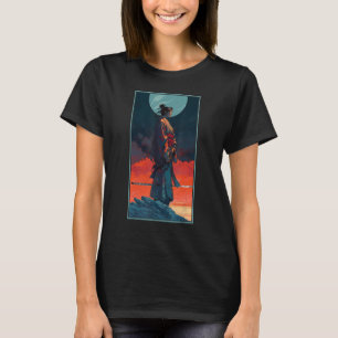 Samurai Retro Japanese Warrior Print Art Japan Gra T-Shirt