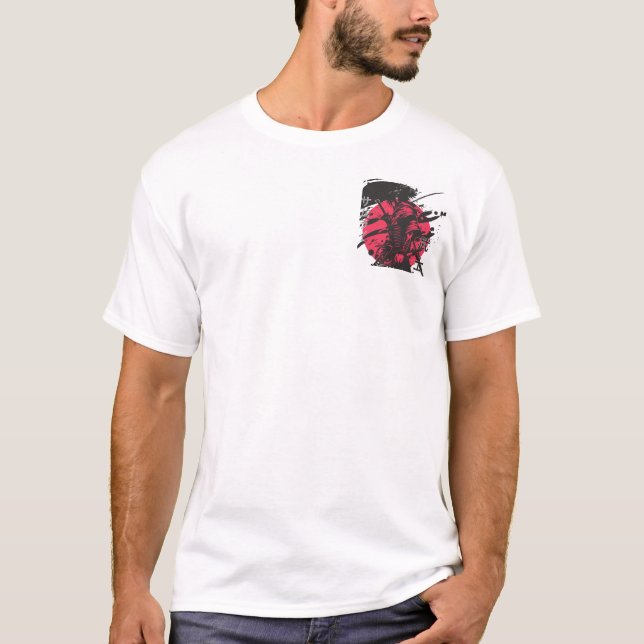 Samurai Rouge & Noir – Artistic Japanese T-Shirt (Front)