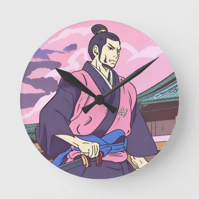 samurai round clock (Front)