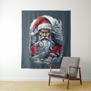 Samurai Santa Warrior Christmas Art Gift  Tapestry