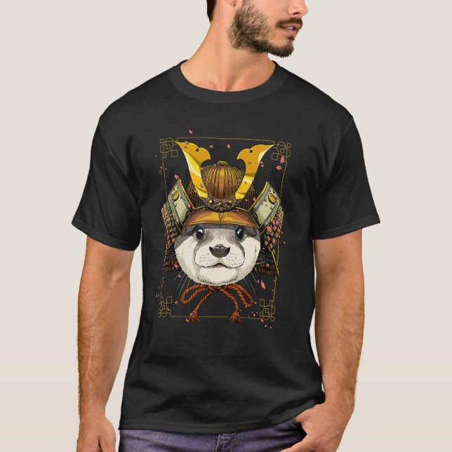 Samurai Sea Otter Japanese Warrior Bushido Japanes T-Shirt (Front)