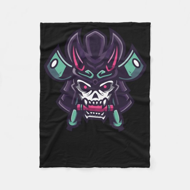 Samurai Shogun Sticker  Fleece Blanket (Front)