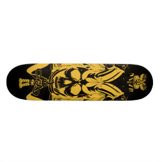 Samurai Skull Gold Black colour Skateboard