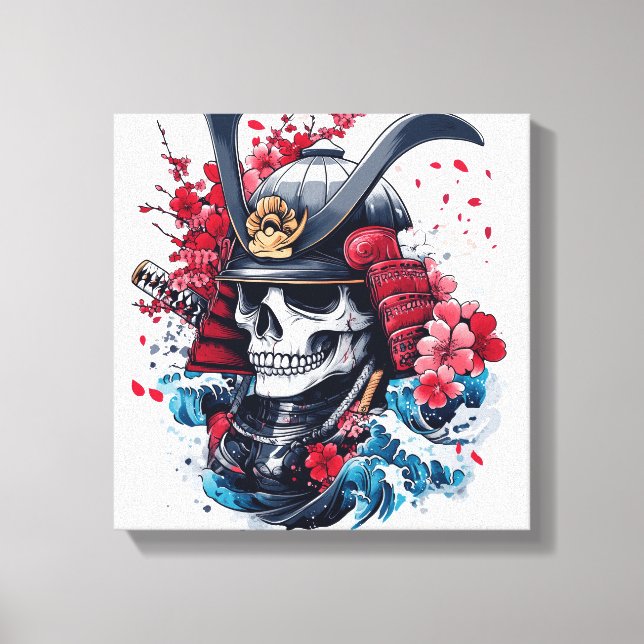Samurai Skull Warrior Canvas Print (Front)