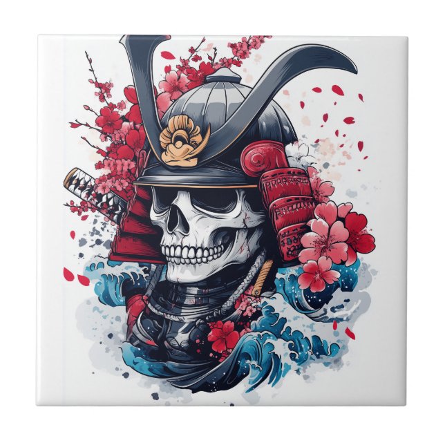 Samurai Skull Warrior Tile (Front)