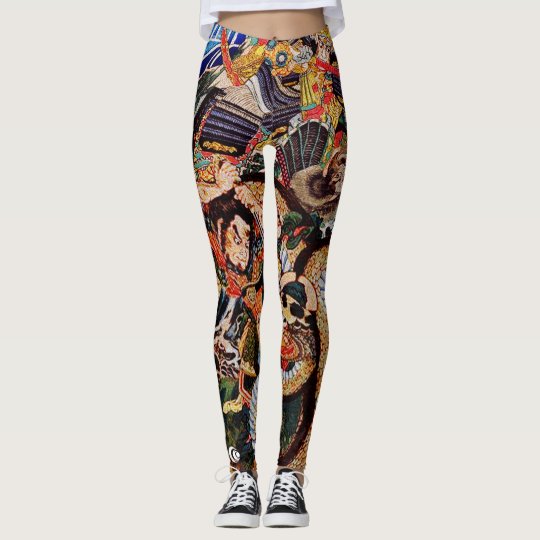 Samurai Slaying Beasts Leggings