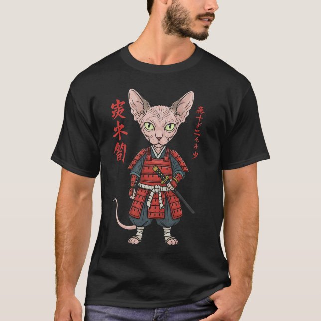 samurai Sphynx Cat T-Shirt  (Devant)