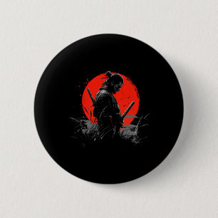 Samurai Spirit Graphic Modern Warrior's 2 Inch Round Button