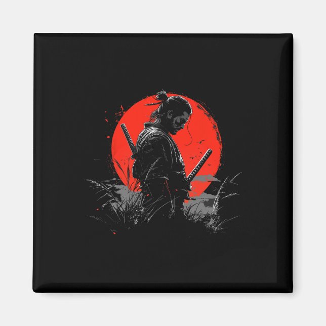 Samurai Spirit Graphic Modern Warrior's  Magnet (Front)