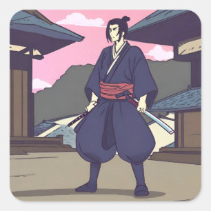 samurai square sticker
