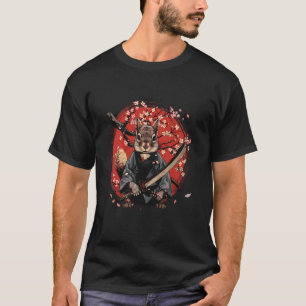 Samurai Squirrel Sakura Tree Japanese Warrior Japa T-Shirt