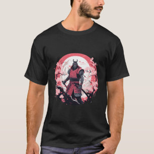 Samurai Stylized Illustration Armour Cherry Blosso T-Shirt