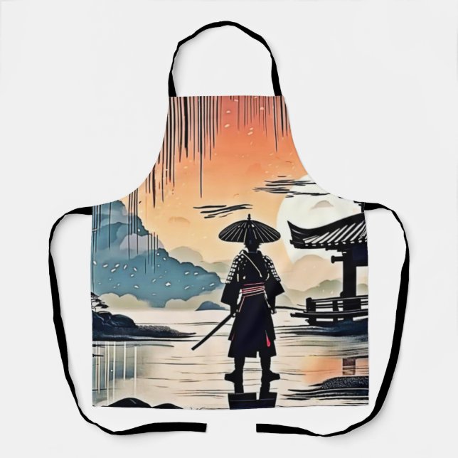 Samurai Sunset: Reflective Journey Apron (Front)
