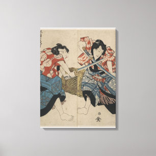 Samurai Sword Fight circa 1825 Canvas Print