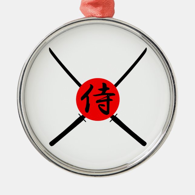 SAMURAI - Sword & Kanji Metal Ornament (Front)