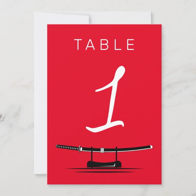 Samurai Sword Table Number (Front)