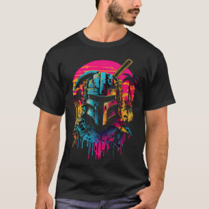 Samurai Synthwave Retrowave Colourful 80s Graphic T-Shirt