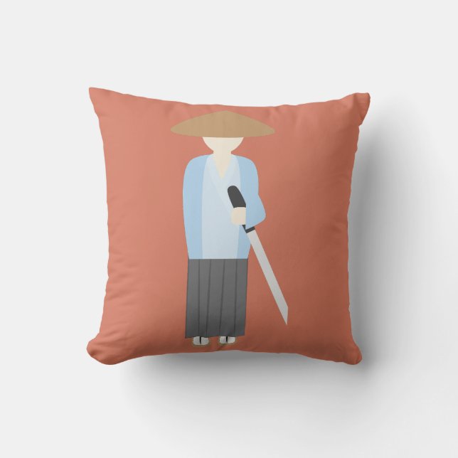 Samurai Throw Pillow (Front)