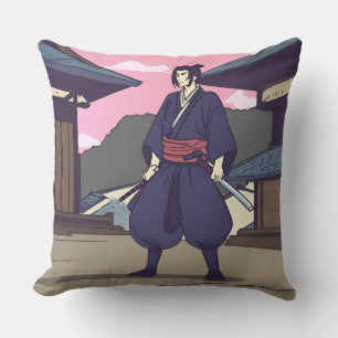 samurai throw pillow