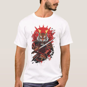Samurai Tiger Warrior Bold Vector Art T-Shirt