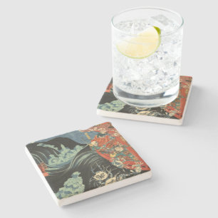 Samurai Versus the Ghost Crabs Stone Coaster