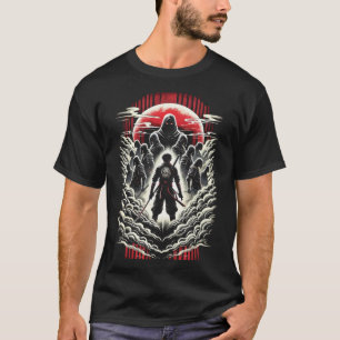 Samurai vs Demons, Japanese Anime Tattoo Art T-Shirt