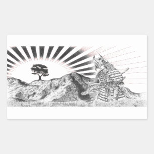 Samurai warrior and raising sun - M1 Sticker
