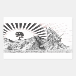Samurai warrior and raising sun - M1 Sticker