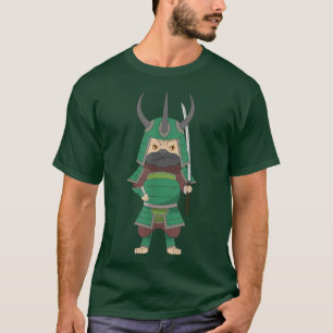 Samurai Warrior Anime Manga Dog Pug Owner Lovers   T-Shirt
