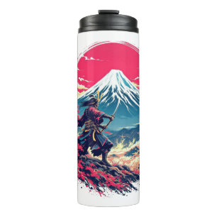 Samurai Warrior at Mount Fuji Japanese Art  Thermal Tumbler