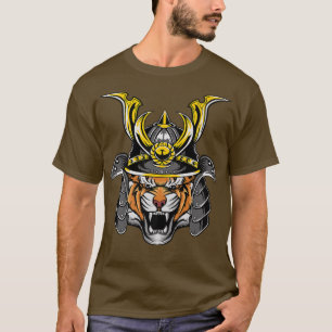 Samurai Warrior Bushido Oni Mask Tiger Japanese Cu T-Shirt