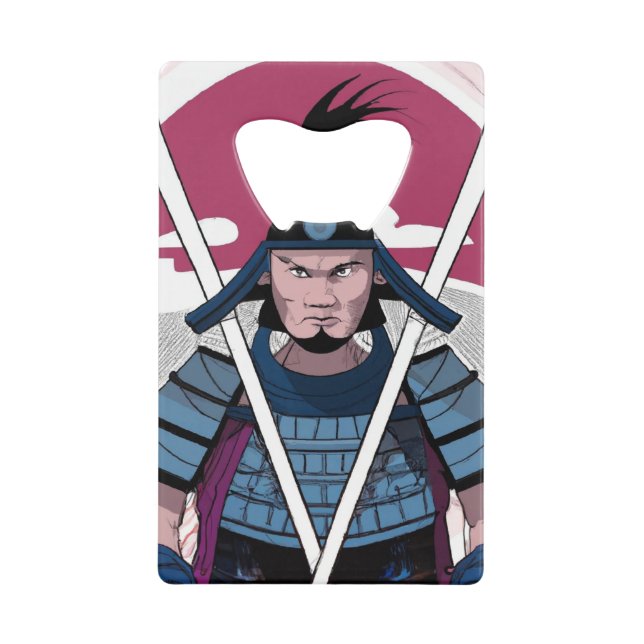Samurai warrior credit card bottle opener (Front)