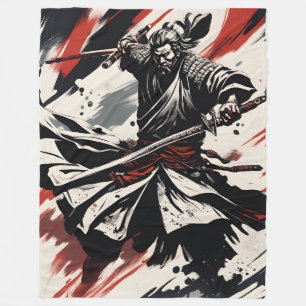 Samurai Warrior  Fleece Blanket