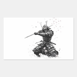 Samurai Warrior in Action Japanese Art Ceramic  Sticker
