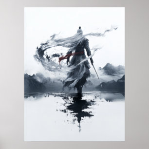Samurai Warrior in Action 🗡️🌪️ Poster
