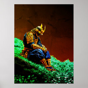 Samurai Warrior in Golden Armour – Epic Japanese Poster
