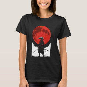 Samurai Warrior Japanese Art Retro Moon Graphic T-Shirt
