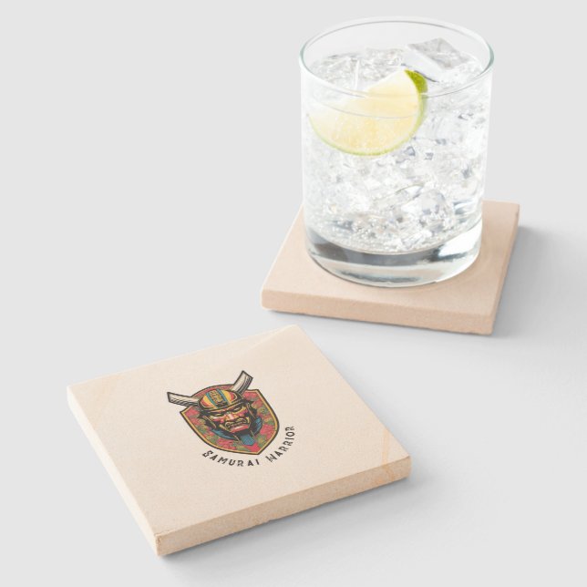 Samurai Warrior Stone Coaster (Side)