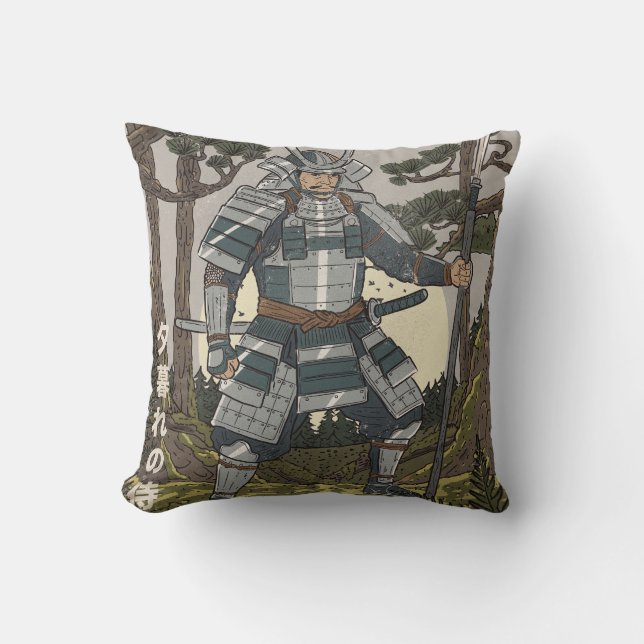 Samurai Warrior  Throw Pillow (Front)