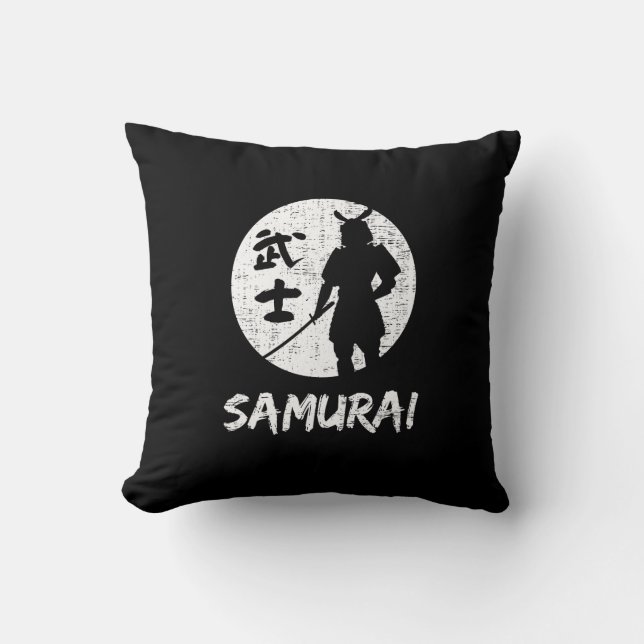 Samurai Warrior  Throw Pillow (Front)
