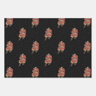 Samurai Warrior Vintage Japanese Art Wrapping Paper Sheet