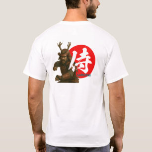 Samurai Warrior with Rising Sun and Kanji T-Shirt