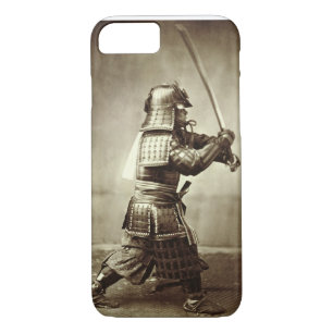 Samurai with raised sword, c.1860 (albumen ) Case-Mate iPhone case